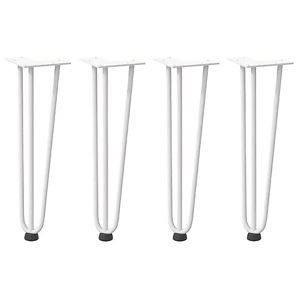 vidaXL Haarnadelbeine für Couchtisch 4 Stk Weiß 42 cm Massivstahl 4012441 günstig online kaufen
