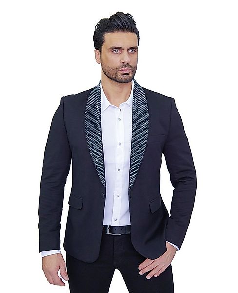 Denim Distriqt Sakko Feines Herren Sakkos mit Strass bestücktem Schalkragen günstig online kaufen