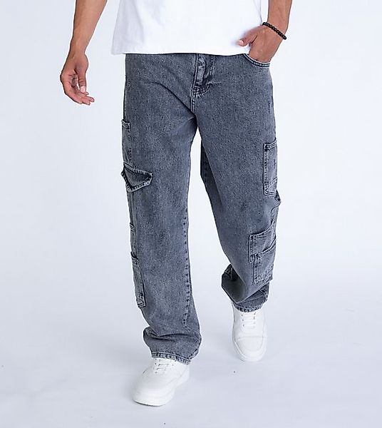 Denim House Loose-fit-Jeans Herren Baggy Cargo HiP HoP Jeans Schwarz W32/L3 günstig online kaufen