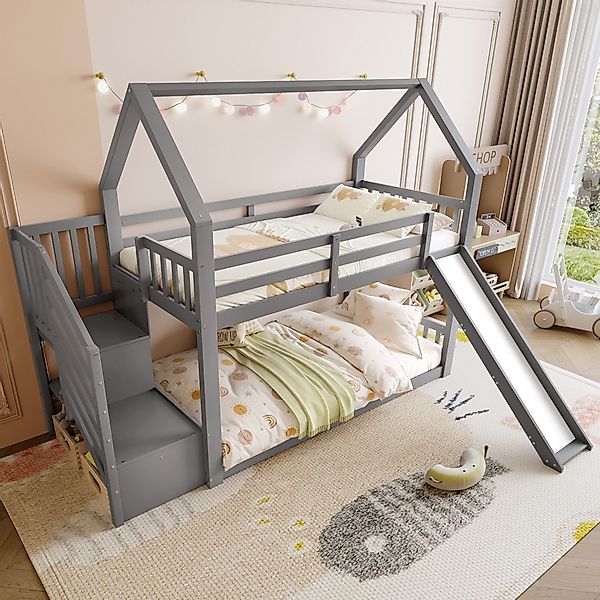 STILVORA Etagenbett 90x200 Kinderbett mit Rutsche,Hausbett günstig online kaufen