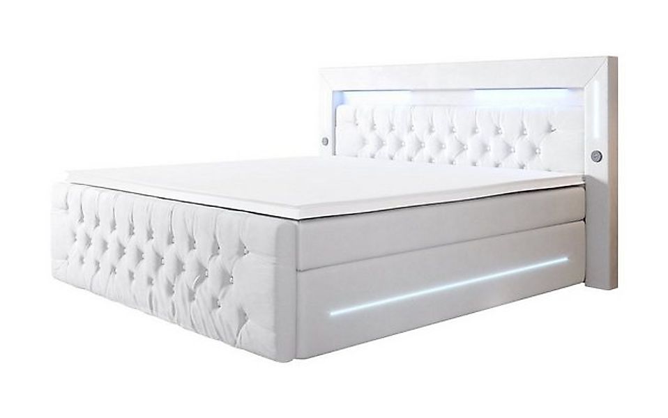 Luxusbetten24 Boxspringbett Moonlight, mit LED-Beleuchtung, USB-Anschluss u günstig online kaufen