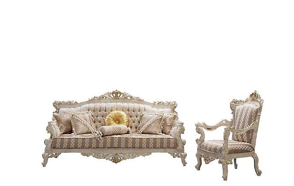 JVmoebel Sofa Sofagarnitur Klassische Sofas Sessel Wohnzimmer set 3+1 Sitz, günstig online kaufen