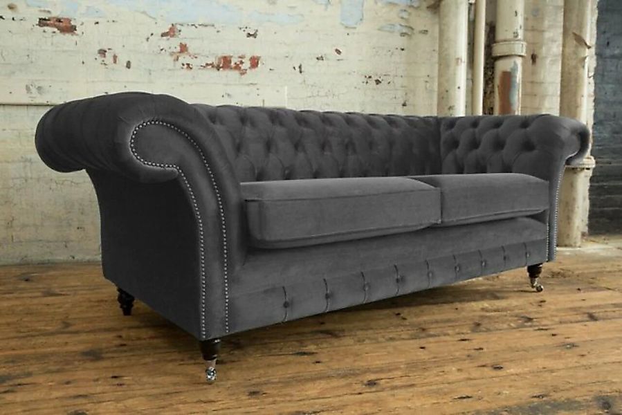 JVmoebel Chesterfield-Sofa Chesterfield Couch 3 Sitzer Polster Sitz Textil günstig online kaufen