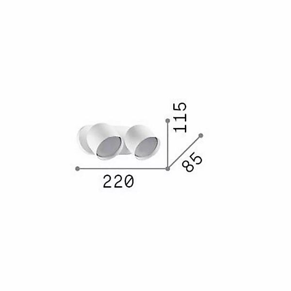 Ideal Lux Wandleuchte Dodo schwarz 2-flammig Metall Ø 8,5 cm günstig online kaufen