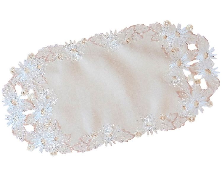 matches21 HOME & HOBBY Tischdecke Tischläufer LOLA Blütenbordüre Stick Ton günstig online kaufen