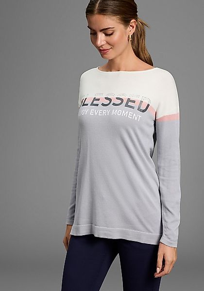 Laura Scott Strickpullover Feinstrickpullover mit dezent glitzerndem Print günstig online kaufen