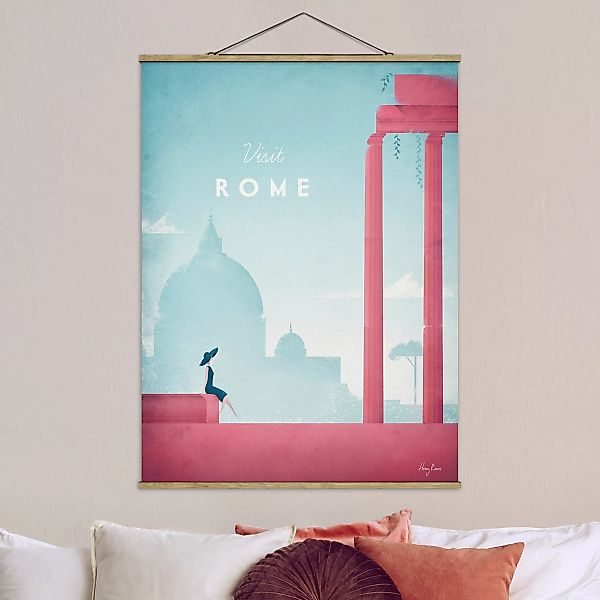 Stoffbild Architektur mit Posterleisten - Hochformat Reiseposter - Rom günstig online kaufen