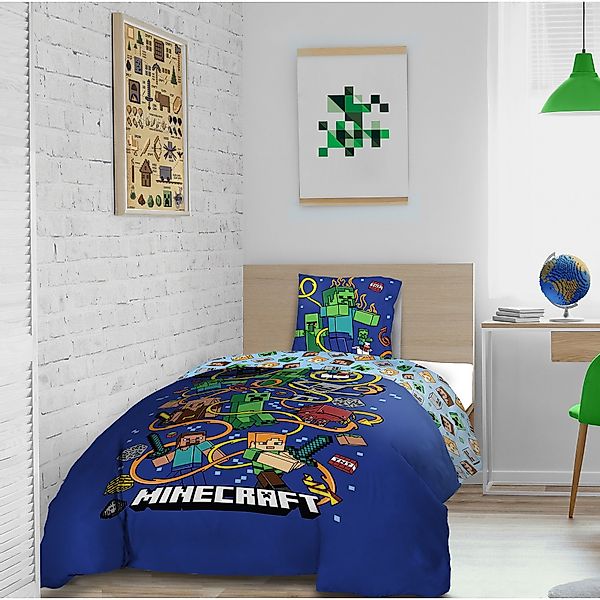 Familando Kinderbettwäsche Minecraft Slurp 135x200 80x80 günstig online kaufen