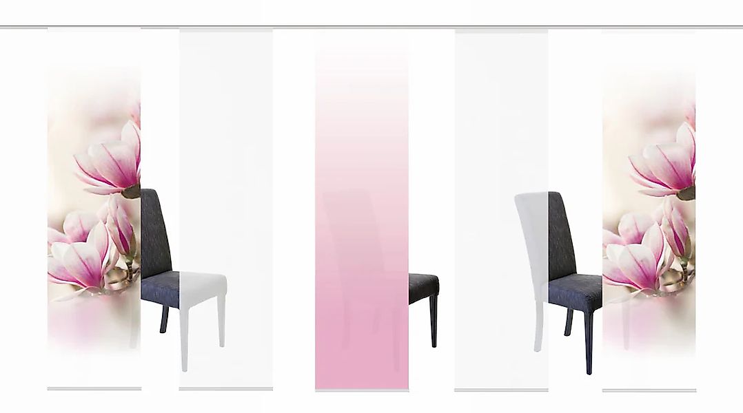 HOME WOHNIDEEN Schiebegardine "MAGNONE" Klettband 5 Stk. tlg. HxB: 245x60, günstig online kaufen