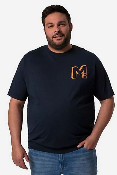 Men Plus T-Shirt Men+ T-Shirt Halbarm Bauchfit Frontdruck bis 8 XL günstig online kaufen