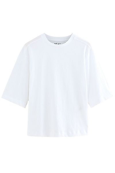 Next T-Shirt Kastiges Relaxed Fit T-Shirt mit halblangen Ärmeln (1-tlg) günstig online kaufen
