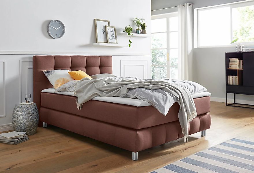 andas Boxspringbett "Salo XXL", in Samtoptik oder Struktur, 6 Breiten in Üb günstig online kaufen
