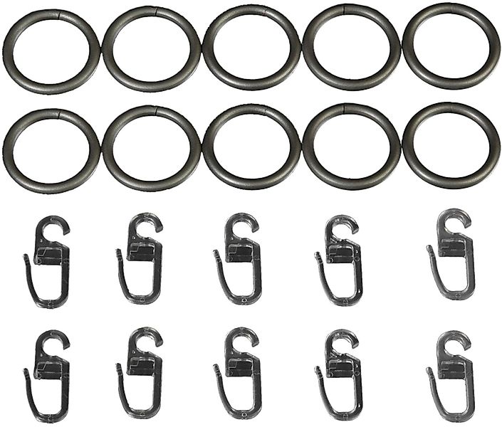 Liedeco Gardinenring, Gardinenstangen, (Set, 10-St., mit günstig online kaufen