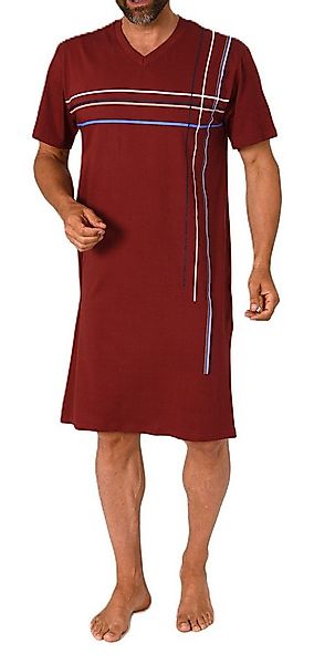 Normann Pyjama Normann Herren kurzarm Nachthemd mit eleganten Frontprint günstig online kaufen