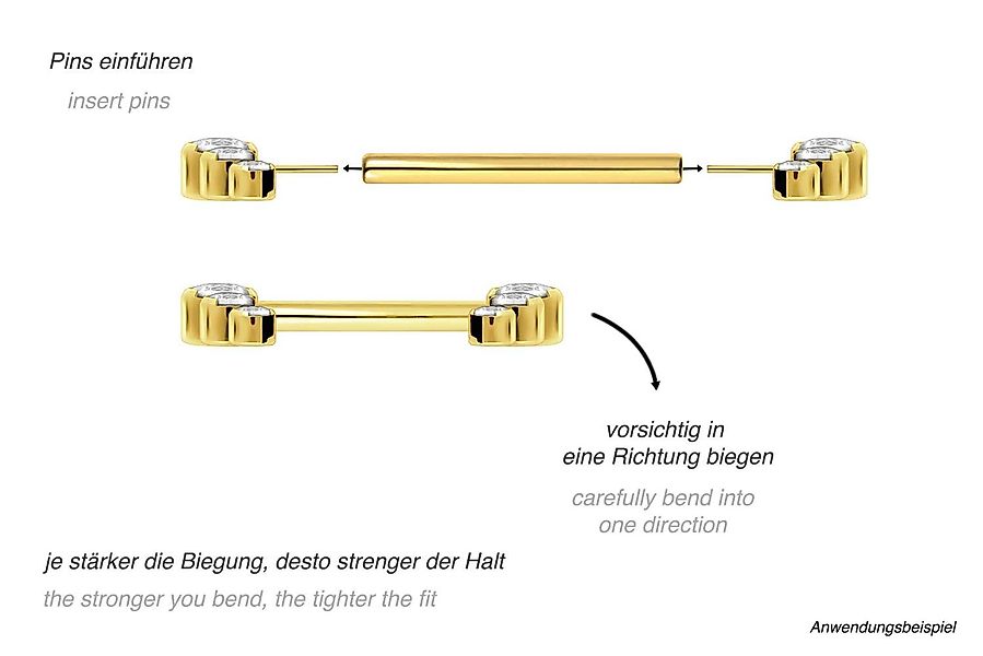 PIERCINGLINE Brustwarzenpiercing Titan Barbell mit Push günstig online kaufen