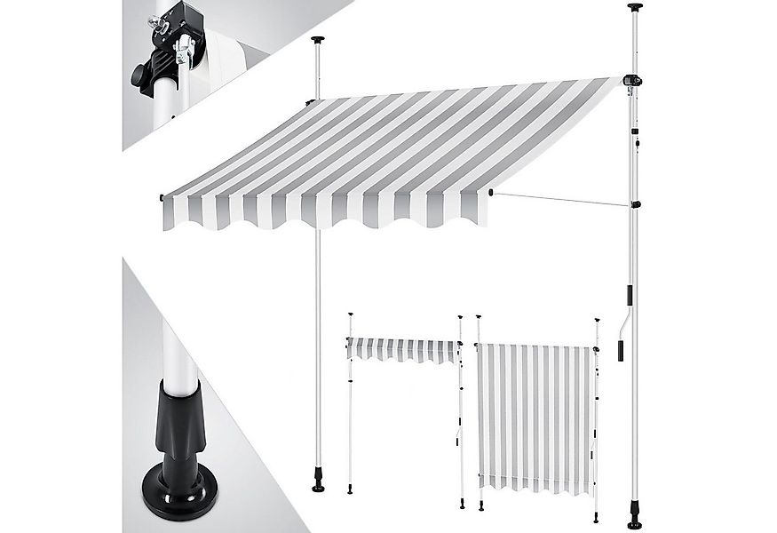 KESSER Klemmmarkise Klemmmarkise mit Handkurbel Balkon Markise, Balkonmarki günstig online kaufen