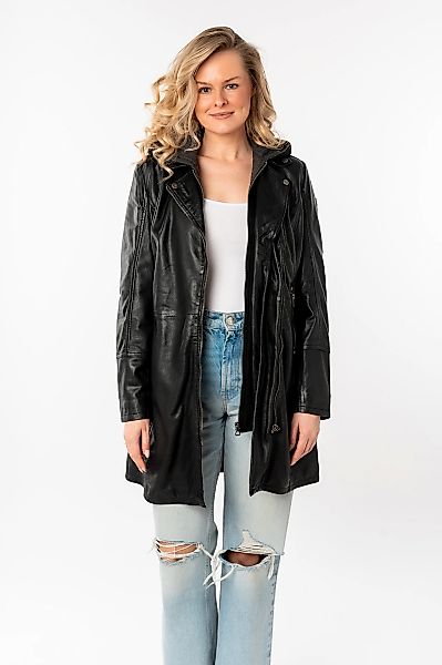 Mauritius "Seneka" lange Lederjacke mit abzippbarem Kapuzen-Einsatz günstig online kaufen