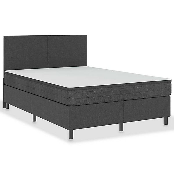 vidaXL Boxspringbett, Boxspring-Bettgestell Grau Stoff 160x200 cm günstig online kaufen