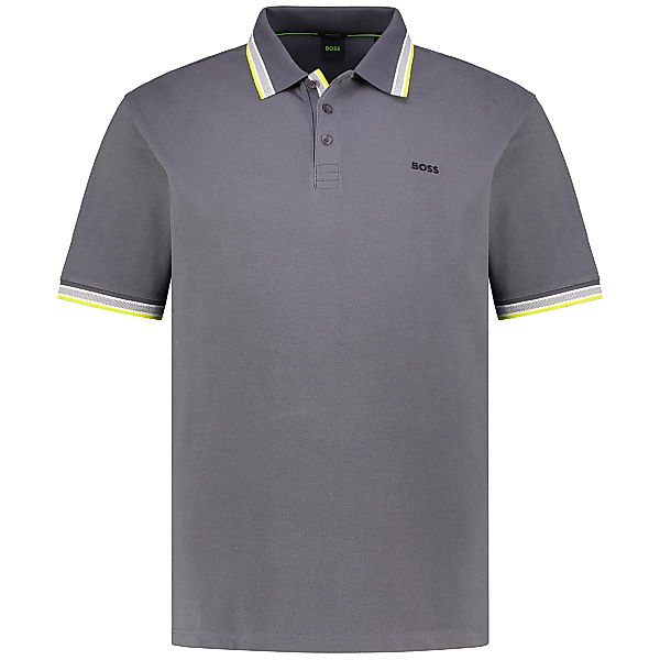 BOSS Poloshirt mit Kontrastdetails Farbe dunkelgrau Größe: 6XL günstig online kaufen