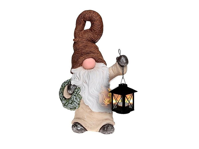 Dragimex Dekofigur Schneemann oder Wichtel mit Metall-Laterne – frostsicher günstig online kaufen