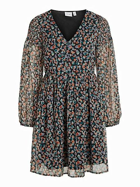 Vila Blusenkleid Damen Minikleid VIFALIA V-NECK L/S DRESS (1-tlg) günstig online kaufen