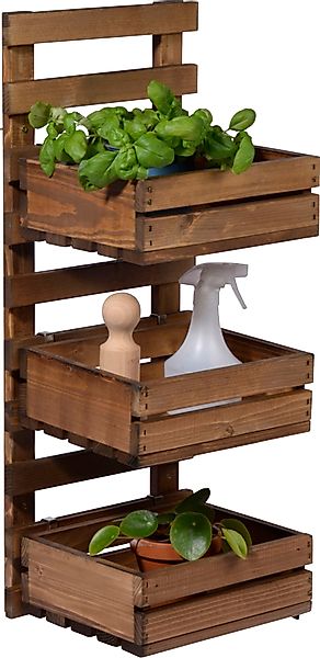 dobar Wandregal, flexibles 3-stufiges Wandregal, Braun günstig online kaufen
