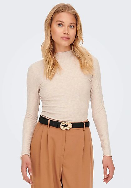 ONLY Langarmshirt "ONLEMMA L/S HIGH NECK TOP" Materialmix günstig online kaufen