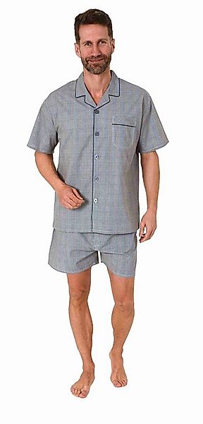 Normann Pyjama Herren Schlafanzug Shorty Pyjama kurzarm gewebt zum Knöpfen günstig online kaufen