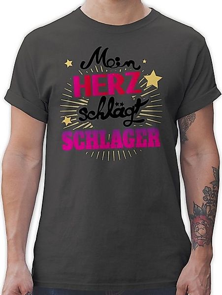 Shirtracer T-Shirt Mein Herz schlägt Schlager Outfit Schlagerparty I Schlag günstig online kaufen