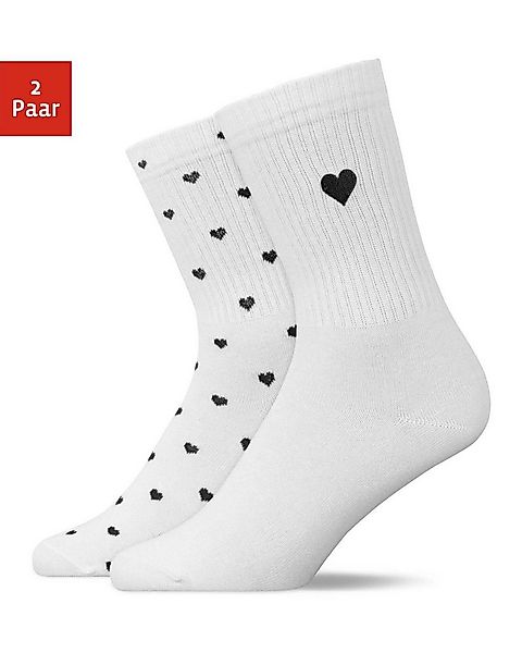 SNOCKS Tennissocken Hohe Sportsocken Love Special (2-Paar) aus Bio-Baumwoll günstig online kaufen