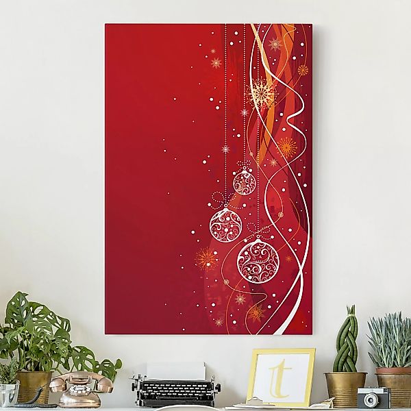 Leinwandbild Muster - Hochformat Weihnachtliche Dekoration günstig online kaufen