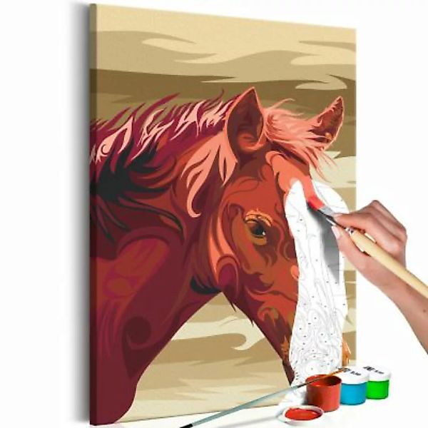 artgeist Malen nach Zahlen Braunes Pferd braun/beige Gr. 40 x 60 günstig online kaufen