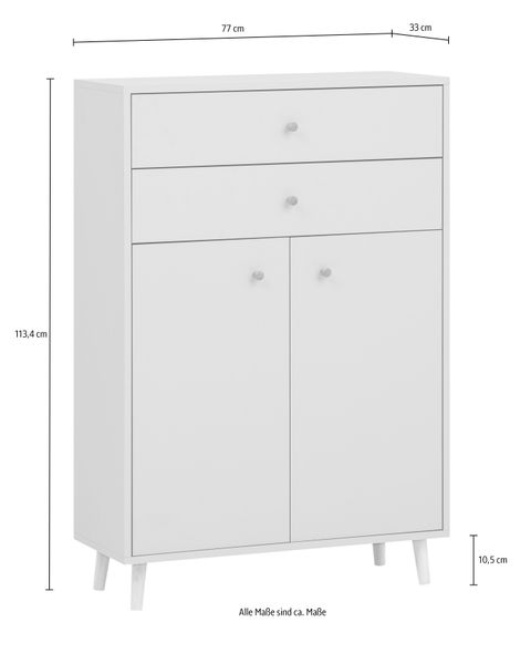 Schildmeyer Midischrank "Bjarne, Breite 77 cm" Mit Metallbeschlägen, Griffe günstig online kaufen