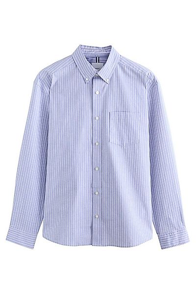 Next Langarmhemd Langärmeliges Hemd mit Streifen aus Baumwolle (1-tlg) günstig online kaufen