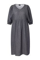 Ulla Popken Jerseykleid Musselin-Midikleid A-Linie V-Ausschnitt günstig online kaufen