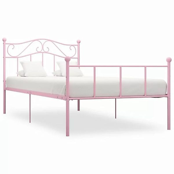 furnicato Bett Bettgestell Rosa Metall 100 × 200 cm günstig online kaufen