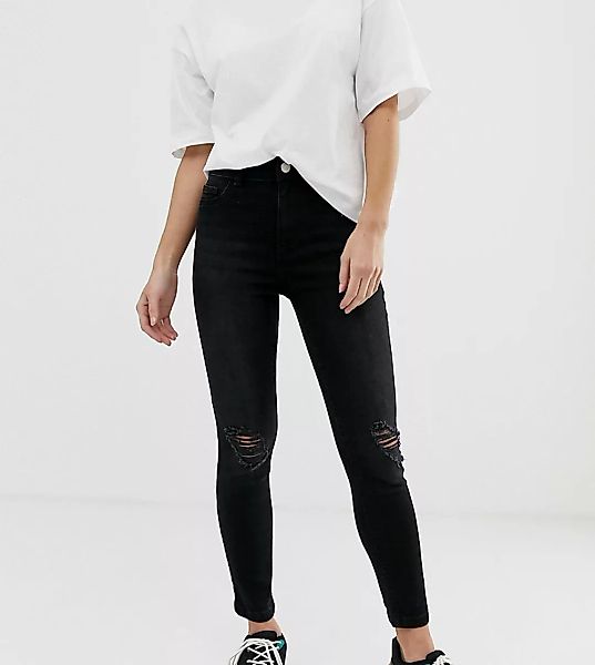 New Look Petite – Enge Jeans in Schwarz günstig online kaufen