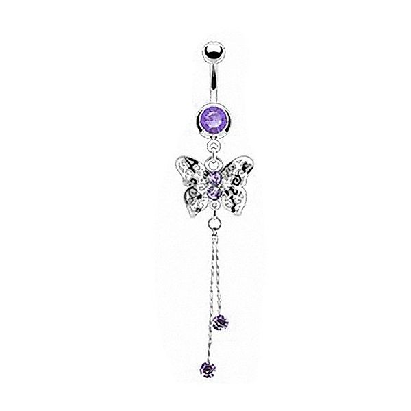 Taffstyle Bauchnabelpiercing Piercing Schmetterling mit Kristall, günstig online kaufen