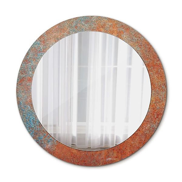 Tulup Bedruckter Spiegel Rostiges Metall 70x70 cm Runder Spiegel Bedrucktem günstig online kaufen