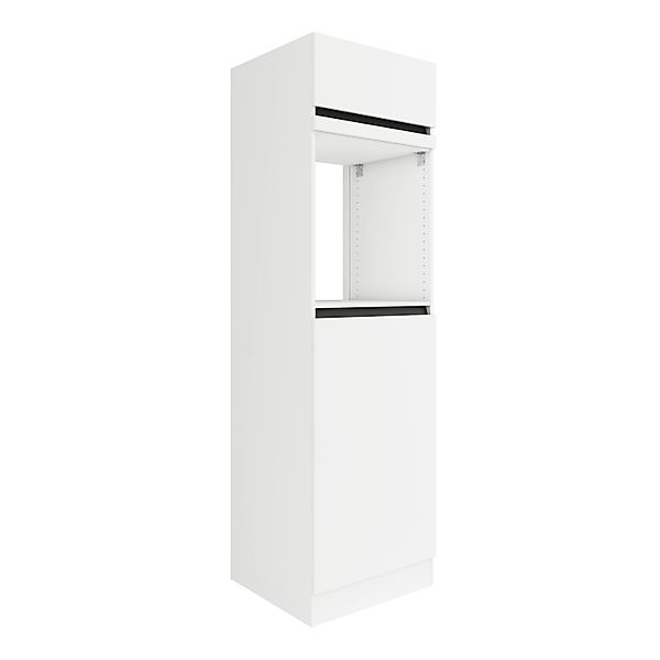 Optifit Küchen-Hochschrank f. Backofen u. Kühlschrank 60cm Weiß Anthrazit günstig online kaufen