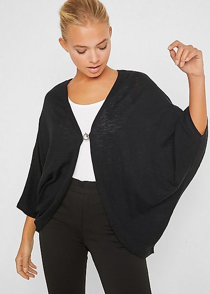 bonprix Strickjacke Oversize-Passform, 3/4-Ärmel, eleganter Stil, aus Baumw günstig online kaufen