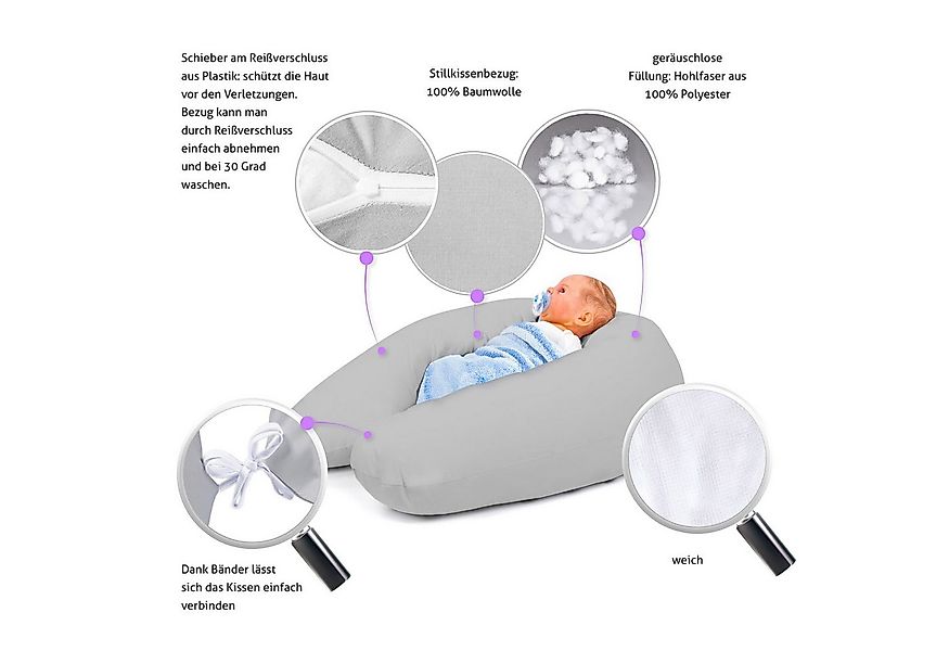 Amilian Stillkissen XXL - Seitenschläferkissen - Schwangerschaftskissen - L günstig online kaufen