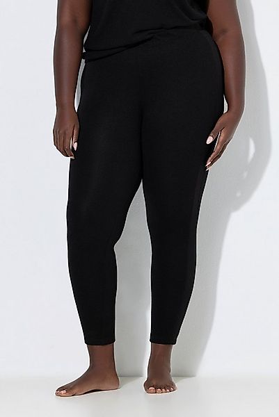 Ulla Popken Homewearhose Loungewear-Leggings Seitenstreifen Elastikbund günstig online kaufen