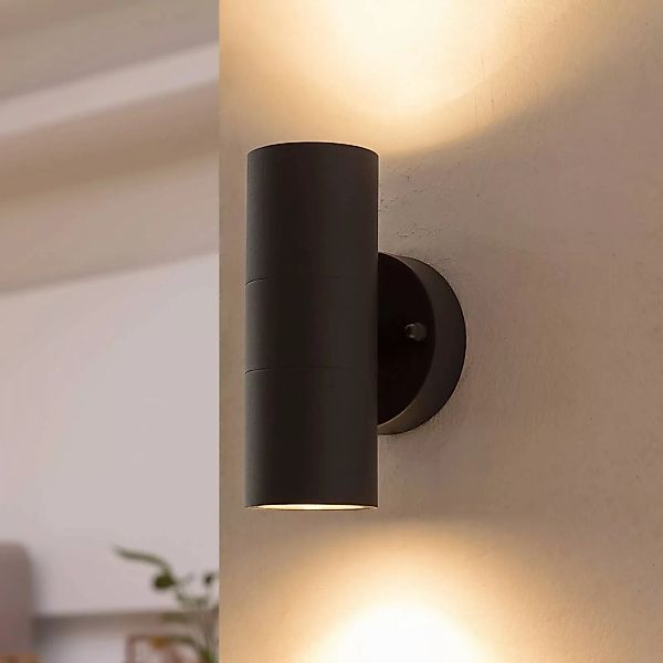 Prios Außenwandlampe Tulimar, 2-flg., anthrazit, Metall günstig online kaufen
