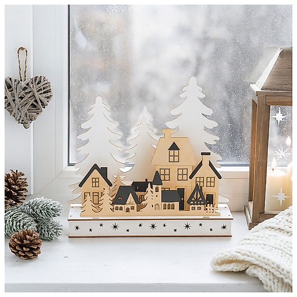 HTI-Living Weihnachtsszene LED Weihnachtsdeko Dorfsilhouette, Leuchtdeko günstig online kaufen