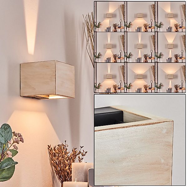 hofstein Wandleuchte LED Wandlampe aus Metall/Holz/Kunststoff günstig online kaufen