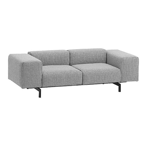 Kartell - Largo 2-Sitzer Sofa - grau/Stoff Pied de Poule TG grau/BxTxH 226x günstig online kaufen