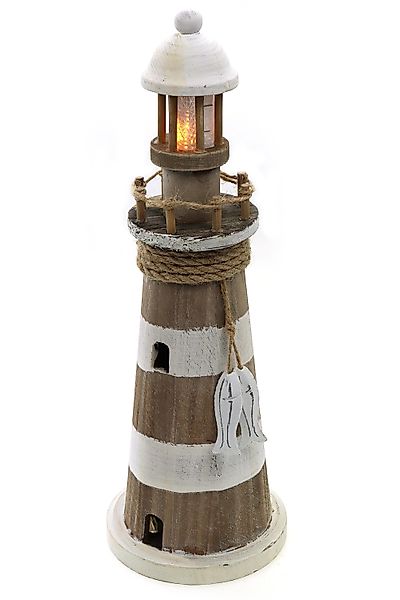 ELLUG LED-Dekofigur Leuchtturm aus Holz mit günstig online kaufen