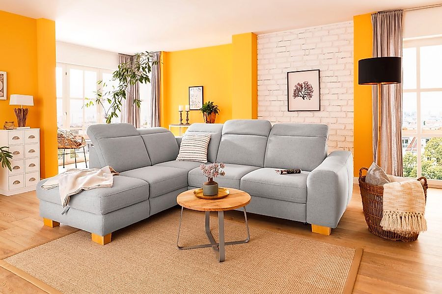 Home affaire Ecksofa »Dundee L-Form«, wahlweise mit Kopfteilverstellung und günstig online kaufen