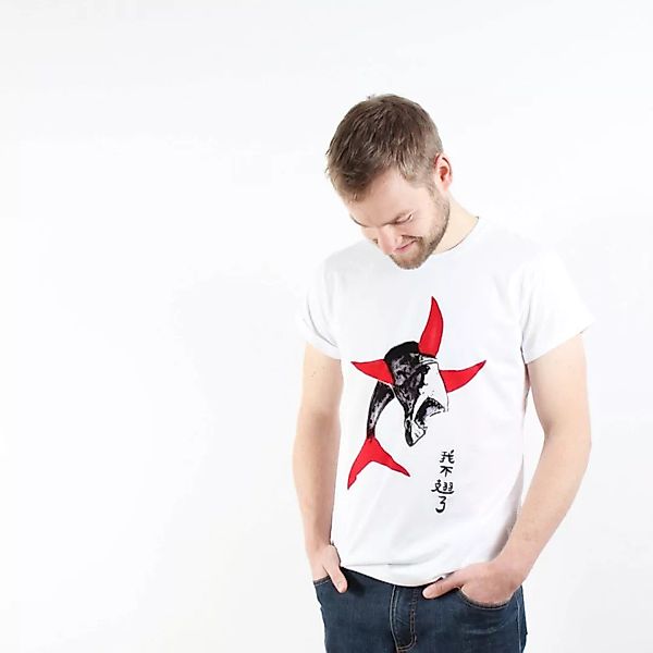 Shark Finning - Männershirt Aus Biobaumwolle Mit Print günstig online kaufen